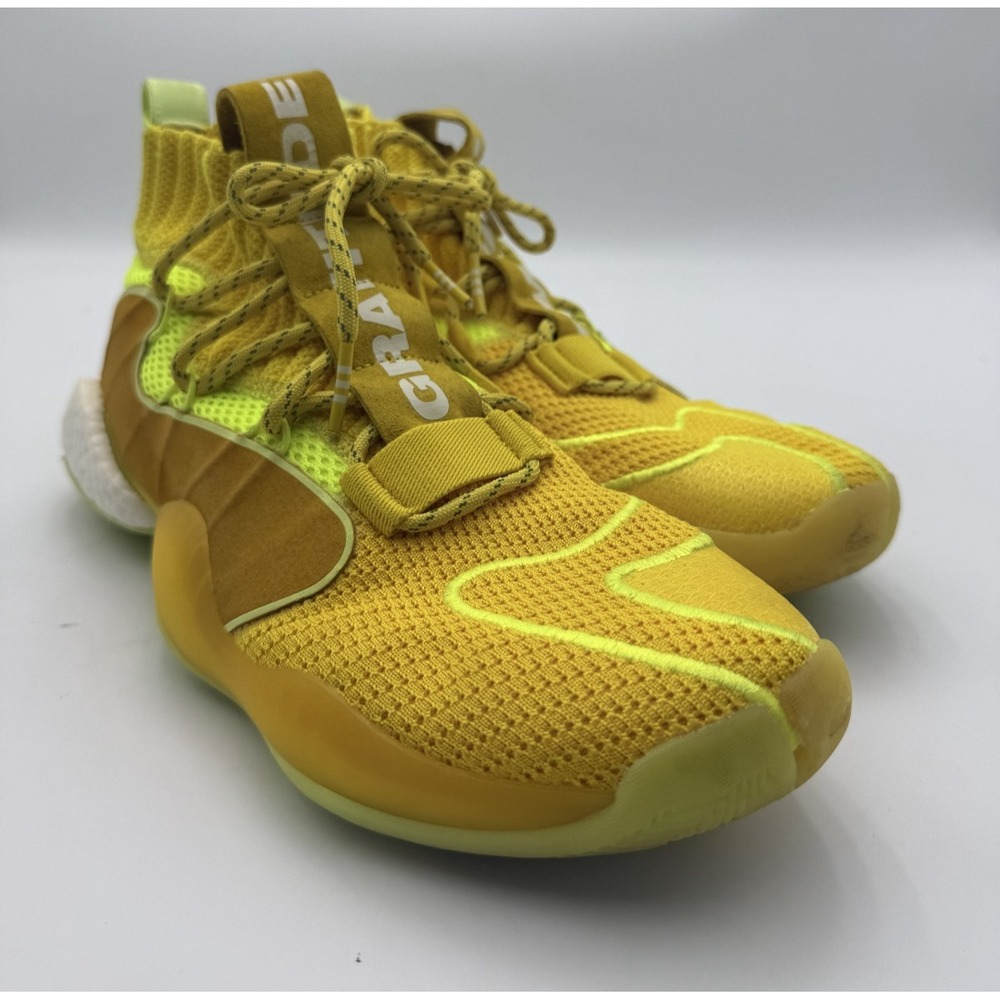 Adidas Crazy BYW X Men's Size 12 Yellow Neon Basketball Shoes Boost EG6920